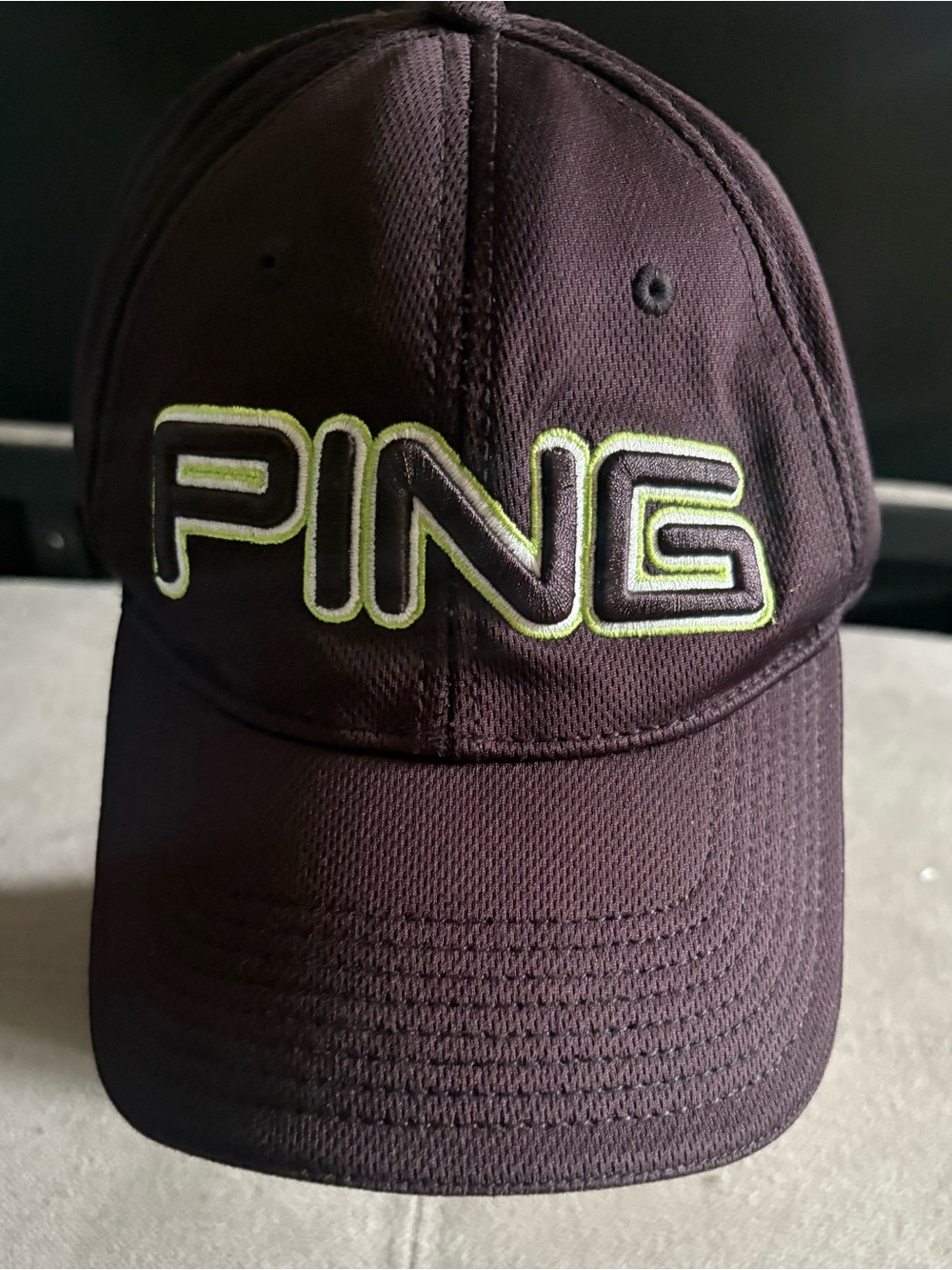 PING Black Cap with Lime Trim Logo